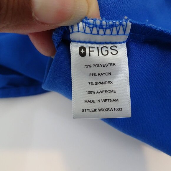 Figs Rafaela Blue Sleeveless Mandarin Collar Scrub Top Women Size S Pockets - Picture 6 of 8